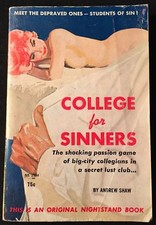 1960 Andrew Shaw AKA Lawrence Block SIGNED 1st PBO College for Sinners SLEAZE