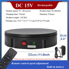 360  Display Stand Electric Turntable Jewelry Photography Rotating Backdrop 30CM