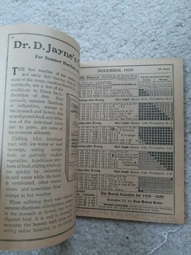 DR JAYNE'S ALMANAC 1928 DH HARDT HASTINGS NEBRASKA DRUGGIST BOOK FREE SHIPPING - Picture 4 of 6