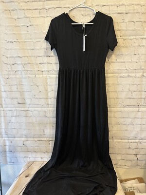 EUOVMY Womens Short Sleeve Loose Maxi Dresses Casual Long Dress w