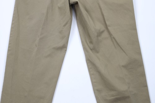 Vtg 90s Ralph Lauren Mens 35x32 Distressed Pleated Cuffed Wide Leg Chino Pants - Picture 13 of 14