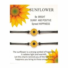 Sunflower Friendship Matching bracelets for best friend mother daughter sisters