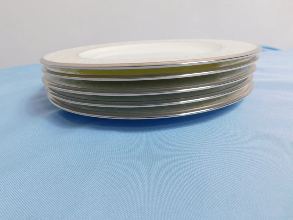 E7 - Noritake Bone China Japón Platos de Ensalada Palacio de Plata Lote de 5 Foto 4 de 4