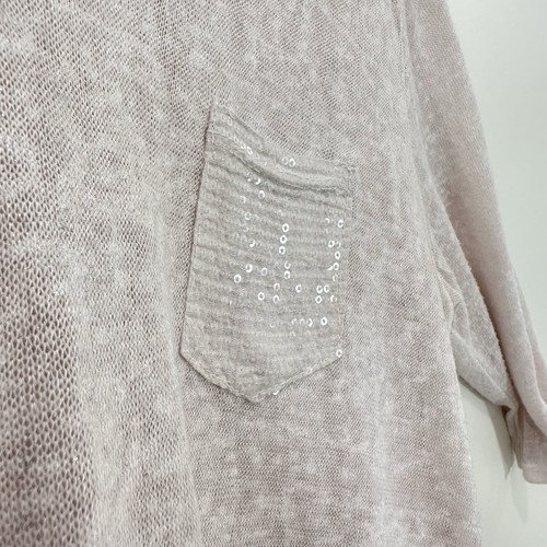 La Strada Top Women S (AU 10) Pinkish Hi Lo Hem V Neck Sequin Pocket Italy - Picture 7 of 7