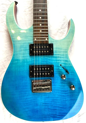 Ibanez RG421HPFM Cerulean Sand Ocean Blue Fade Flame Maple Top Rosewood mahogany