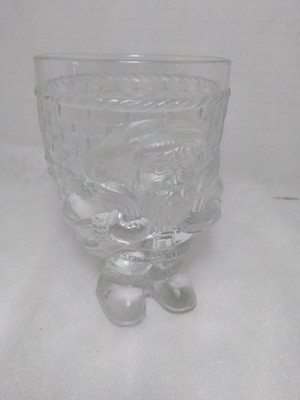 Vintage Santa With Bag Glass Libbey Christmas Tumbler