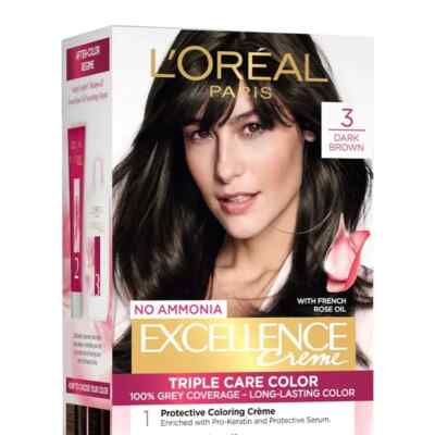 L'Oreal Paris Casting Crème Gloss, Hair Color Darkest Brown 300, (87.5g+72ml).