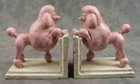 PAIR OF PINK POODLE Cast Iron HEAVY BOOKENDS Book Ends