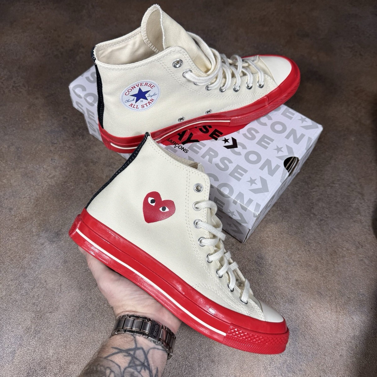 Converse High Top Trainers Comme Des Garcons- UK US FREE