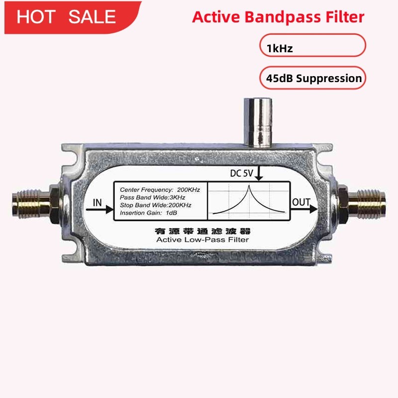 1KHz BPF Single Power Active Bandpass Filter 45dB Suppression High