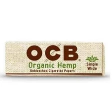 OCB Organic Hemp Rolling Paper Single Wide (1.0) Cigarette Paper (10 Booklets)