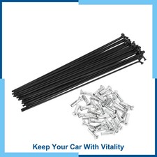 1 Set 14G 216mm Length Bicycle Spokes Nipple Carbon Steel Black Universal New