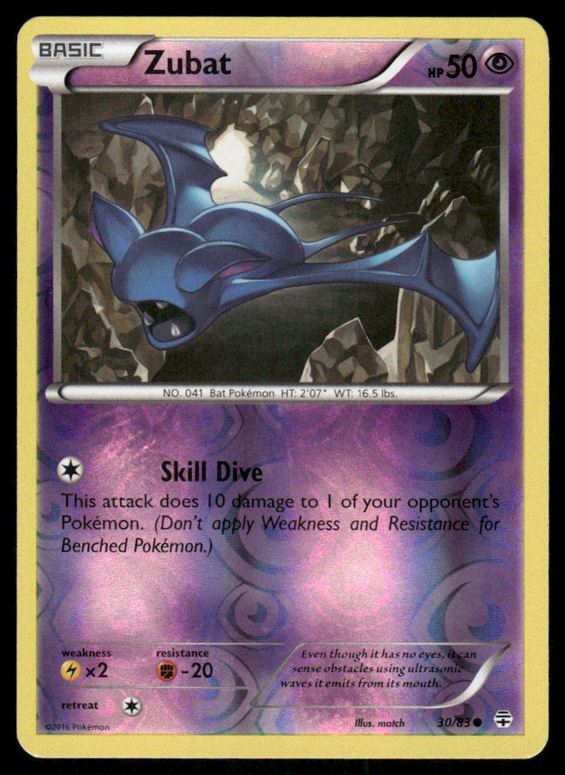 Pokemon Cards Zubat 30/83 Reverse Holo Generations NM