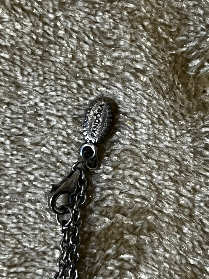 16英寸潘多拉项链-黑玛瑙心形吊坠-925纯银ALE — 第 4/4 张图片