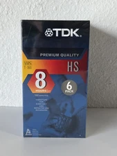 TDK Premium Quality VHS T-160 Blank Tapes 6-Pack 8 Hour EP Recording