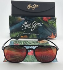 Maui Jim Keokea Red Tortoise Polarized Glasses Hawaii Lava Pattern