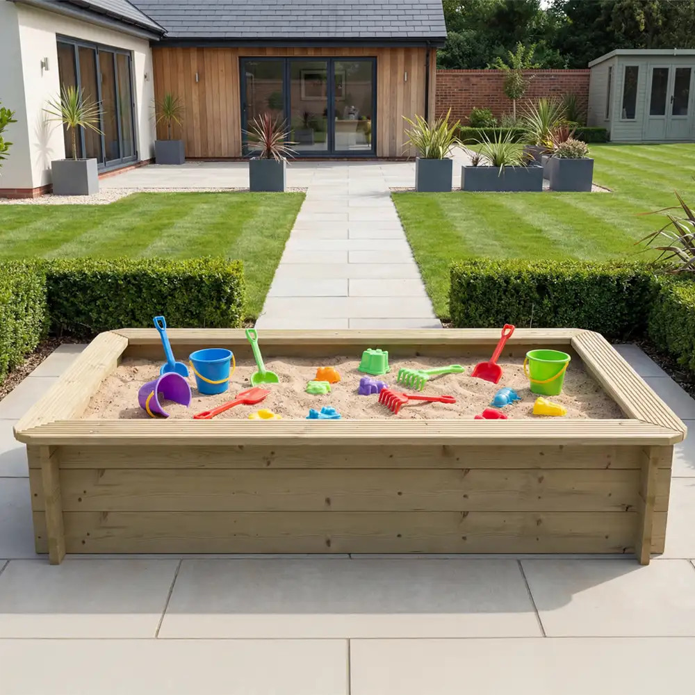 Wooden Sandpit - 2m x 1m – 429mm Height – 27mm Thick Wall