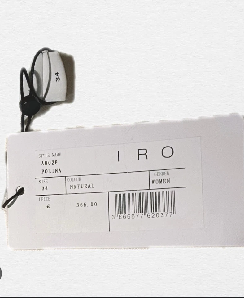 IRO Paris POLINA Women’s Pants Size 34 Natural – New with Tags – RRP €365 - Imagen 3 de 3