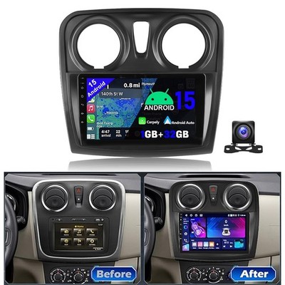 DAB Für Renault DACIA SANDERO 2 Logan 1+32G Carplay Android 15 Autoradio Navi FM