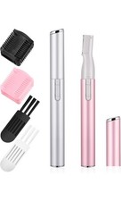 2 Pcs Electric Eyebrow Trimmer Women Precision Face Razors Mini Shaver With Comb