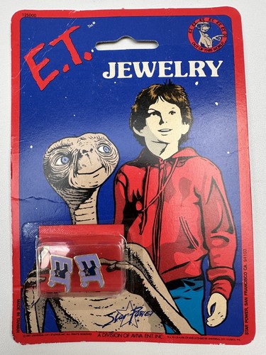 Vintage-1982-E-T-Extra-Terrestrial-Movie-Jewelry-Earrings- Unopened - Picture 13 of 13