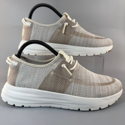 #ad Hey Dude Sirocco Womens 8 Slip On Loafer Sneakers Beige White Lace Comfort Shoes $42.72