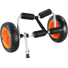 250lb Capacity Foldable Kayak Cart with 10'' Solid Tires  Nonslip Strap