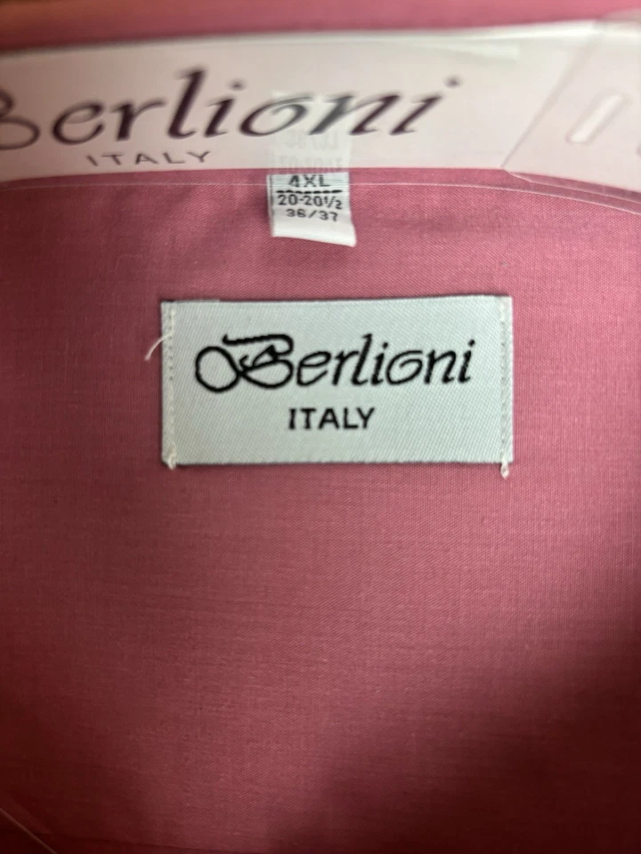 Camisa social masculina Berlioni Itália LOTE de 2 tamanho 4XL (pescoço 20-20,5, manga 36/37) - Imagem 2 de 3