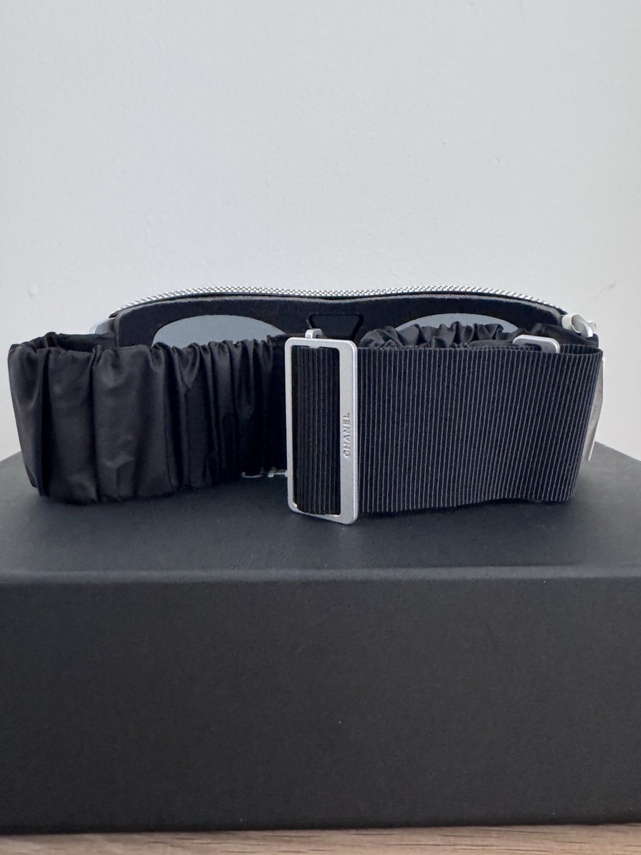 Chanel Black Smoke/Gray Mirror Shield Sunglasses A71419 X08101