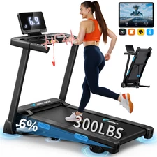 MERACH Foldable Incline Treadmill 7.5MPH Quiet for Home Double Deck Technology