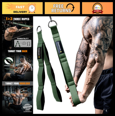 Tricep Rope Cable Attachment - Adjustable Handles for Push Downs, Crunches & Fac