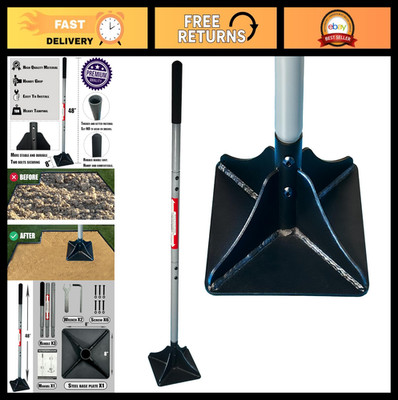 Heavy Duty Steel Tamper 8''x8'' with 48'' Handle & Rubber Grip - Garden Soil Compac
