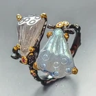 Carving flower Natural Labradorite Ring 925 Sterling Silver Size 8.5 /R462170