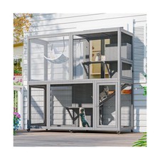 Large Indoor Catio with Wheels, 4 Tier Cat Enclosures House for Outdoor Sunba...