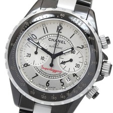 CHANEL J12 Super Reggera H1624 Chronograph Silver Dial Automatic Men's_948626