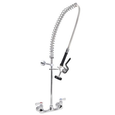 BK Resources 8 in Heavy Duty Opti Flow Wall Mount Pre Rinse Unit