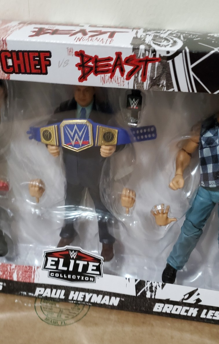 WWE Elite Roman Reigns Brock Lesnar Paul Heyman 3 Pack Tribal