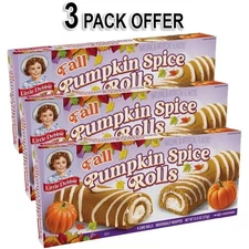Little Debbie Family Pack Pumpkin Spice Rolls, 13.13 oz (3 Pack Offer)
