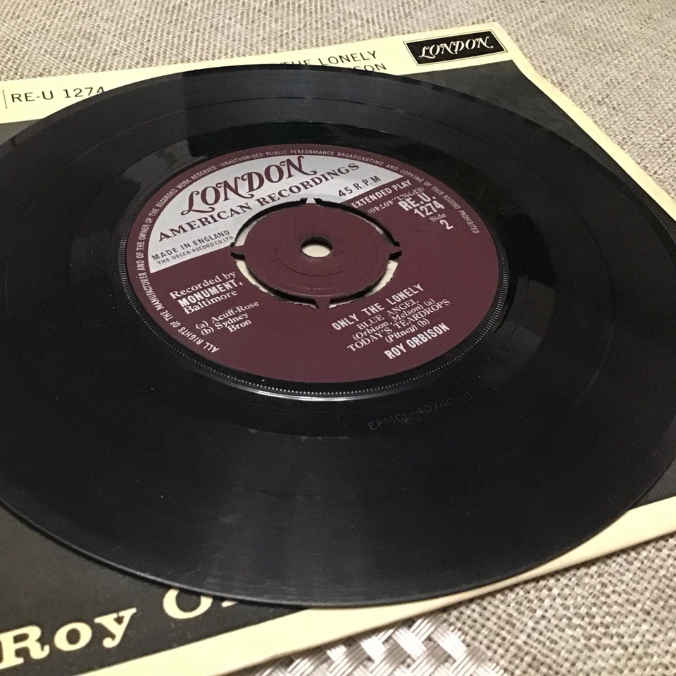 Roy Orbison Vinyl Record 7” Single Only The Lonely EP London RE-U 1274 1960 Mono - Image 3 of 4