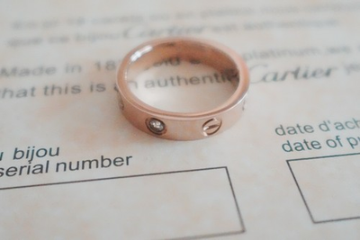 #ad Gift CartlerLOVE Ring 18k Yellow Gold 3.6mm Diamond Wedding Band Size US 6 $105.00