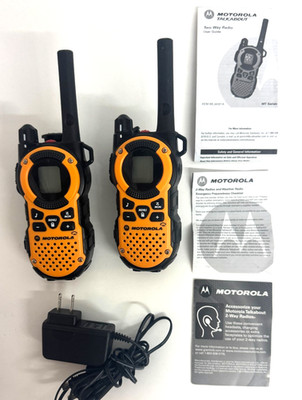 Motorola Talkabout MT Series Two Way Radio Walkie Talkies Yellow Black + Charger