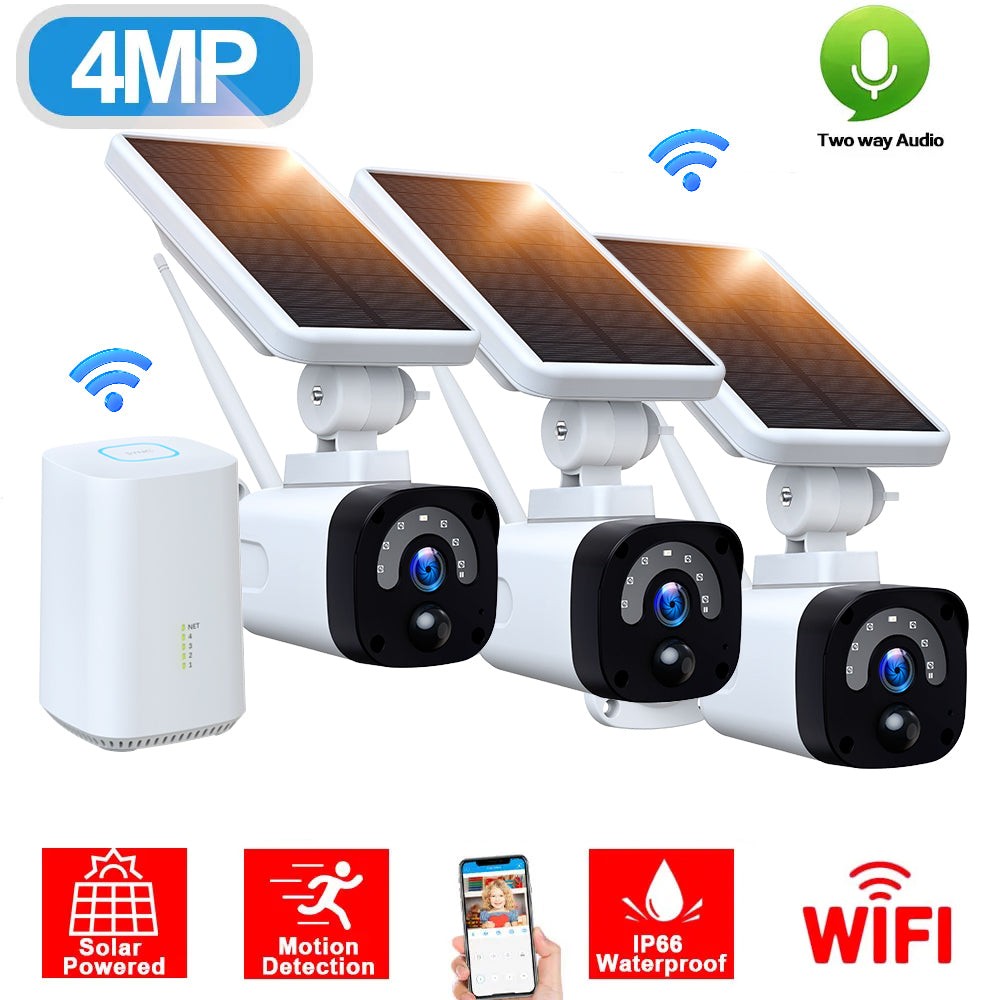 Wireless Security Camera System Solar &Amp; Battery Powered Outdoor Wifi Hdmi Output