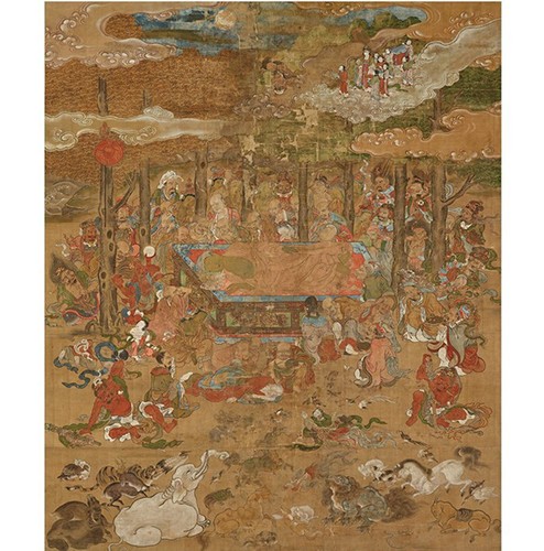 Dunhuang Mural Shakyamuni in Nirvana Amitabha Buddha Buddhist painting Antique - Picture 4 of 7