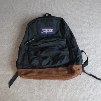 ebay jansport backpack Vintage Jansport Backpack Black Solid Suede Bottom