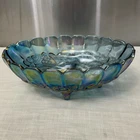 Vintage Indiana Glass Carnival footed bowl in Harvest Grape Pattern