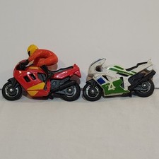 Yamaha FZR750 Motorcycle with 1 Rider Tootsie Toy Vintage Die Cast Lot of 2 Bike