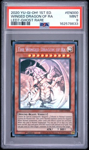 The Winged Dragon Of Ra LED7-EN000 1st Edition-Ghost Rare Yugioh PSA 9 Mint *633