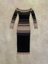 Fashion nova Dress Size Small Black Brown Off Shoulder