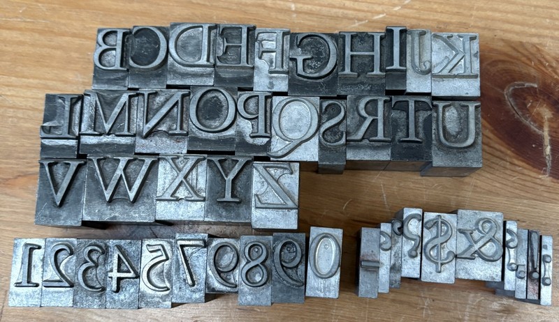 118 Pc Set  Atq Letterpress All Metal PRINTING BLOCK mixed