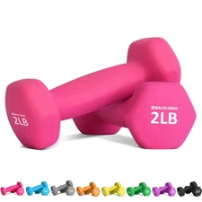 2LB Pink Free Weights for Women Men Seniors - Home Gym Equipment